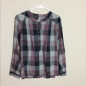 EUC Loft buffalo check shirt